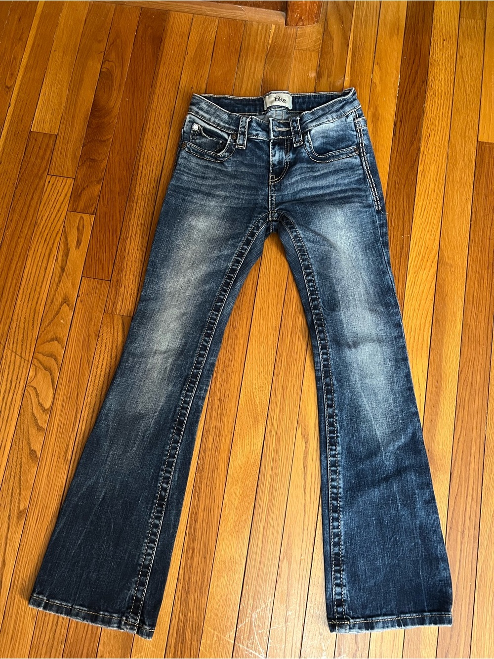 BKE Girls Dark Wash Bootcut Jeans - Blue